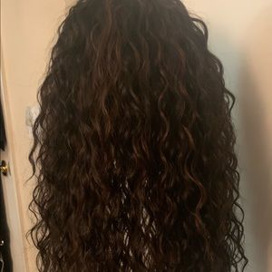 CAREFREE
2 Toned, Curly Half Wig
24” Long
Color:  #4/27.  Brown with Auburn